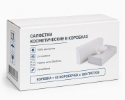 Салфетки косметические в коробках 2-х слойные белые (40 х 100)